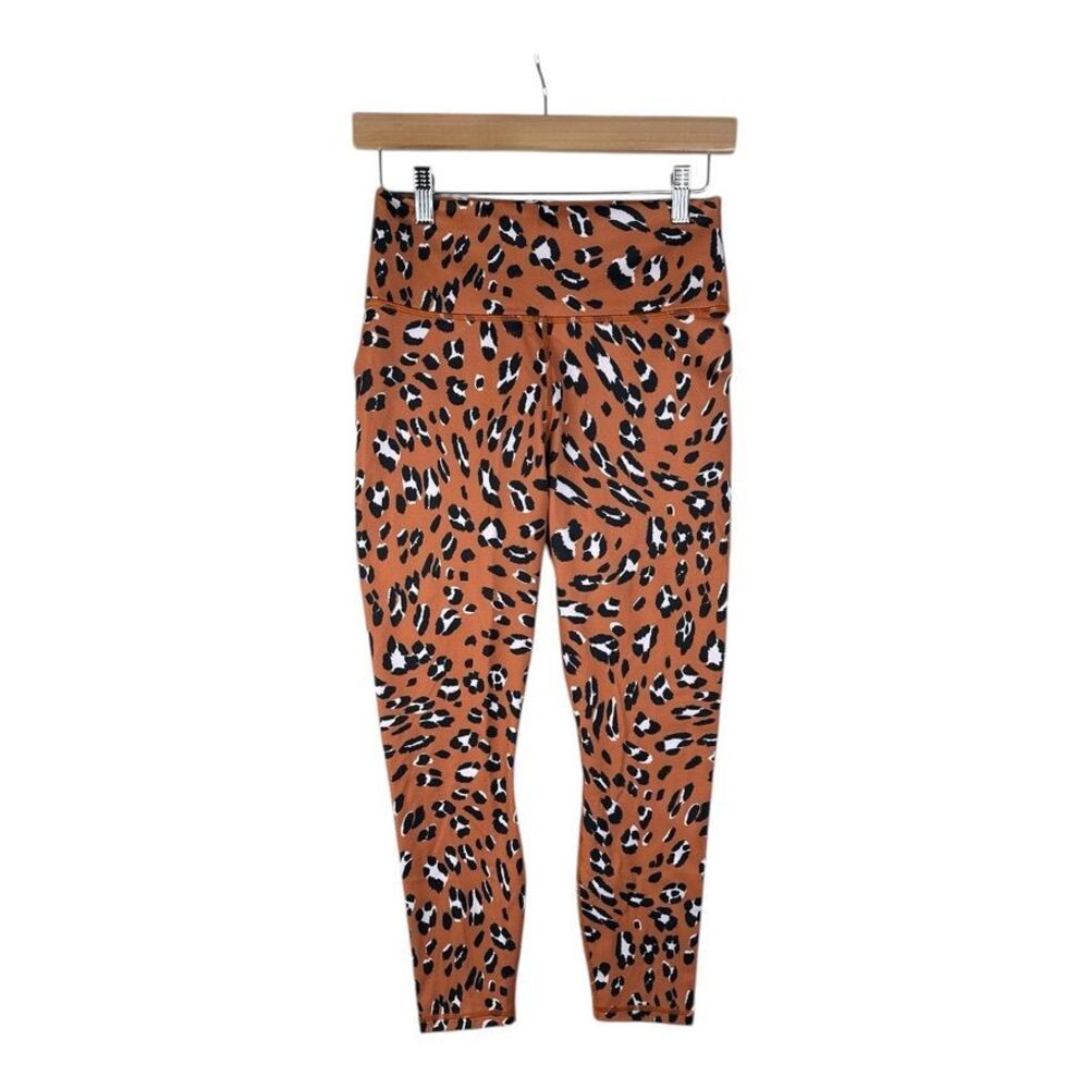 NWT FABLETICS Define Power hold High Waisted 7/8 Leopard Print Orange Size S / 6